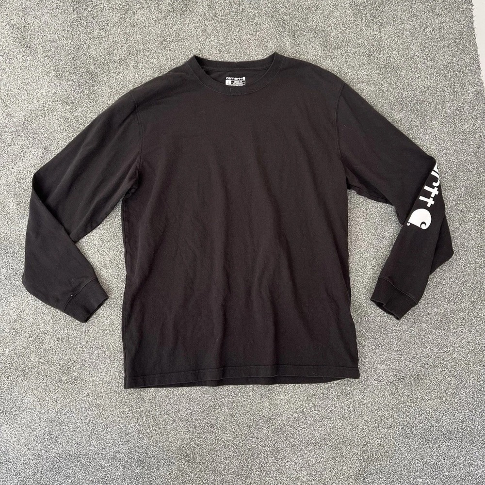 Carhartt Force Long Sleeve Shirt Mens Large Tall Brown Loose Fit Logo Tee
